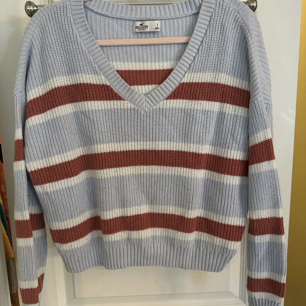 Pastel Striped V-Neck Sweater